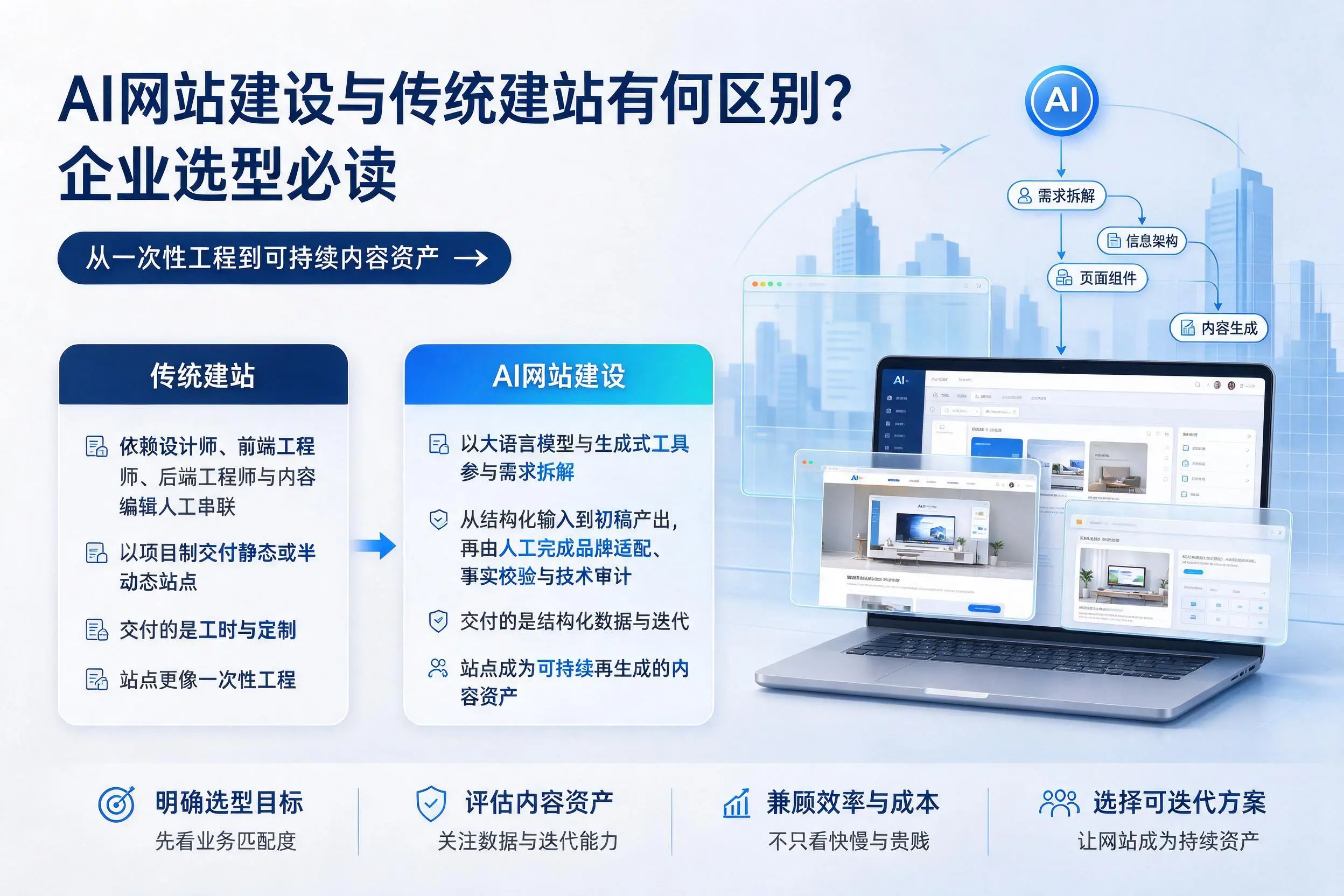 AI网站建设与传统建站有何区别？双河企业选型必读
