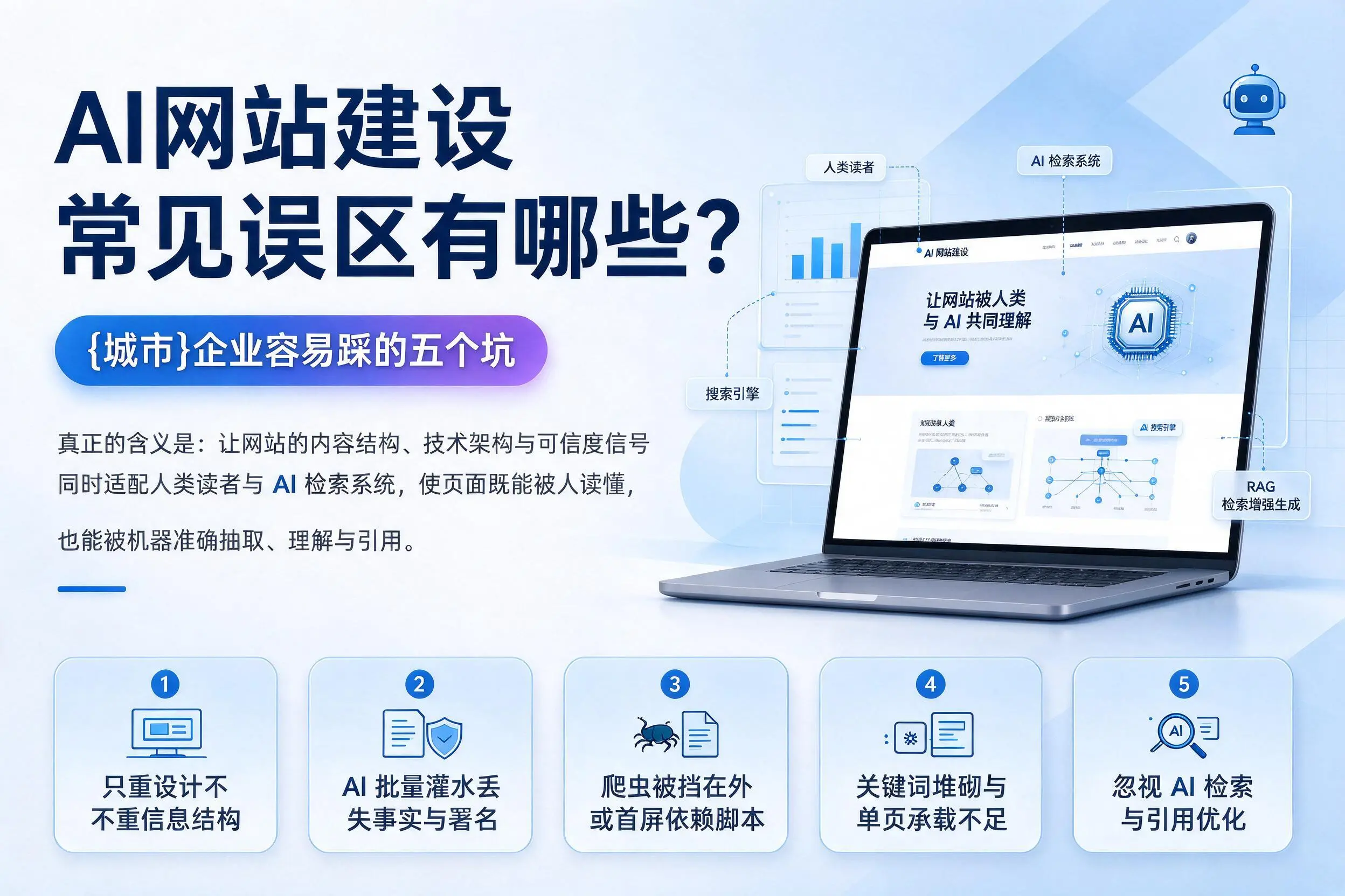 AI网站建设常见误区有哪些？双河企业容易踩的五个坑