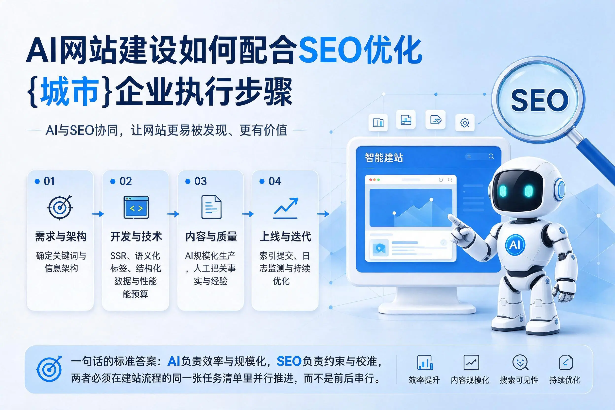 AI网站建设如何配合SEO优化，双河企业执行步骤