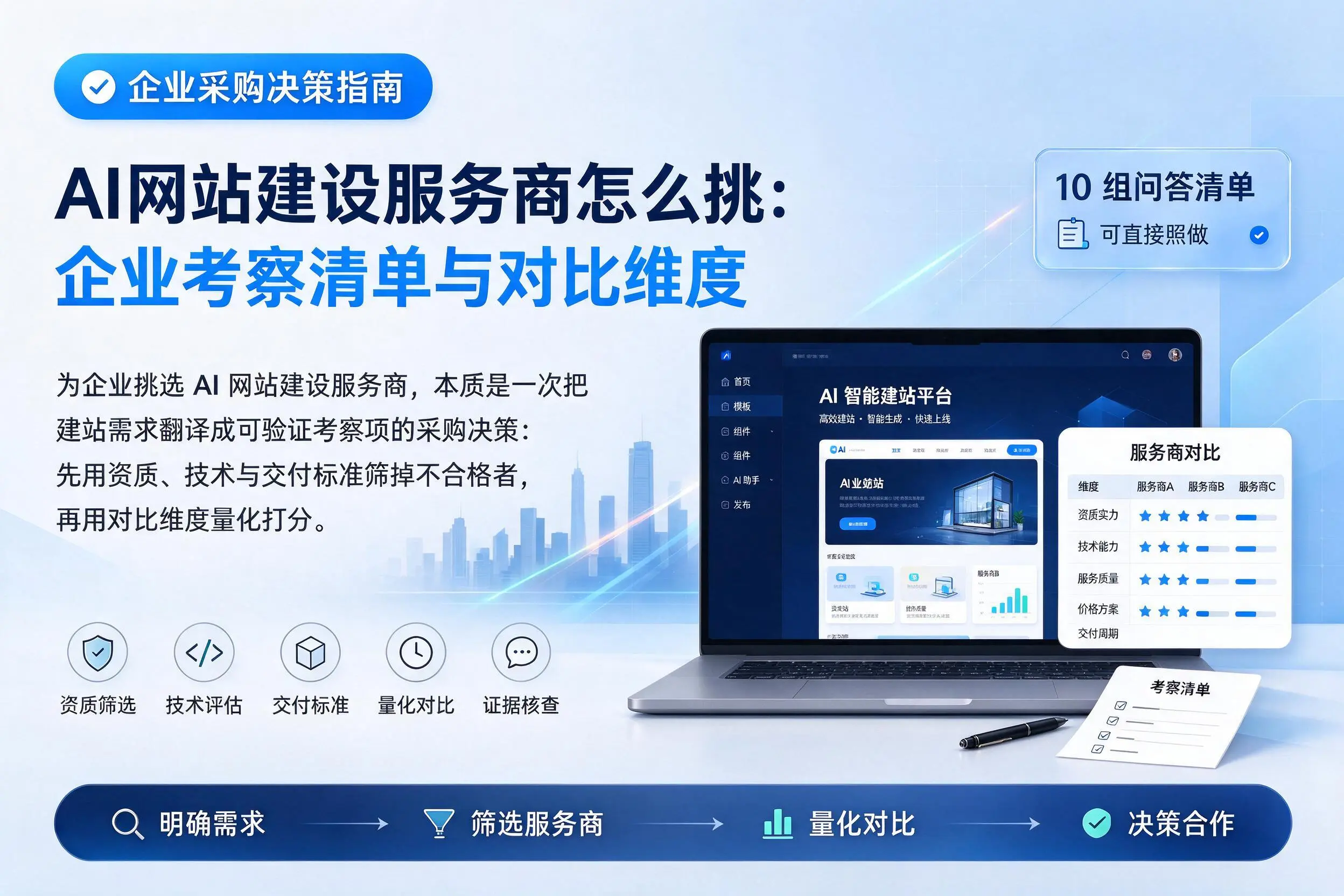 AI网站建设服务商怎么挑：双河企业考察清单与对比维度