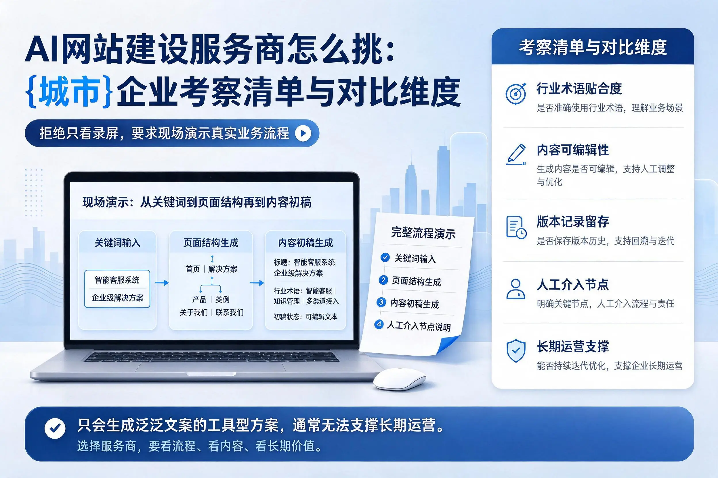 AI网站建设服务商怎么挑：双河企业考察清单与对比维度