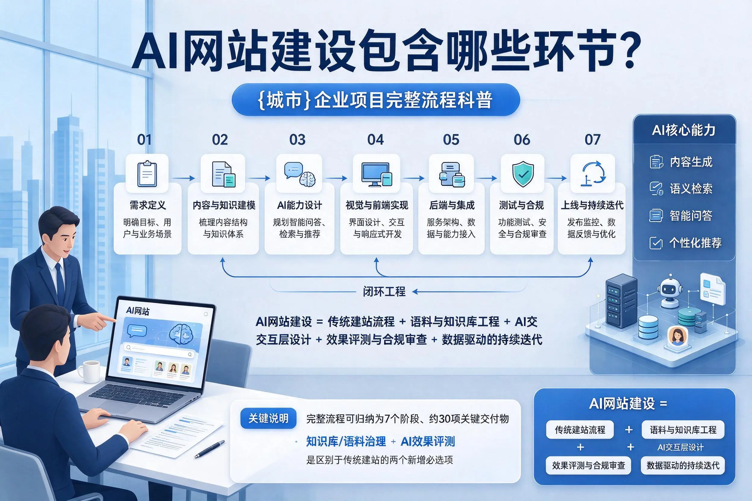 AI网站建设包含哪些环节?双河企业项目完整流程科普