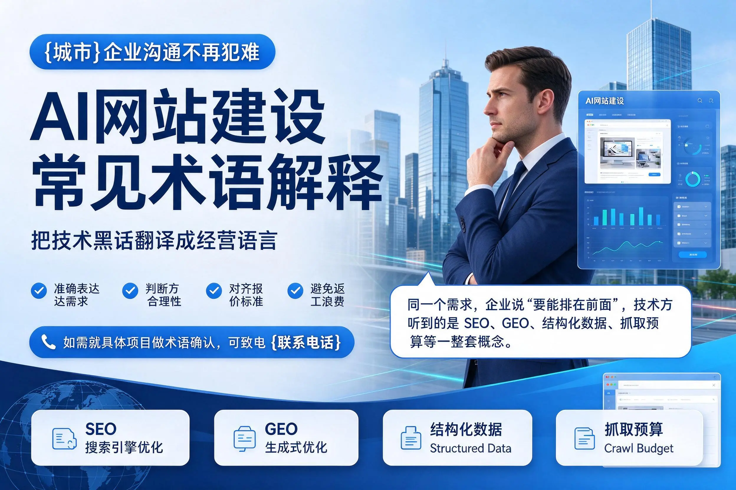 AI网站建设常见术语解释，双河企业沟通不再犯难