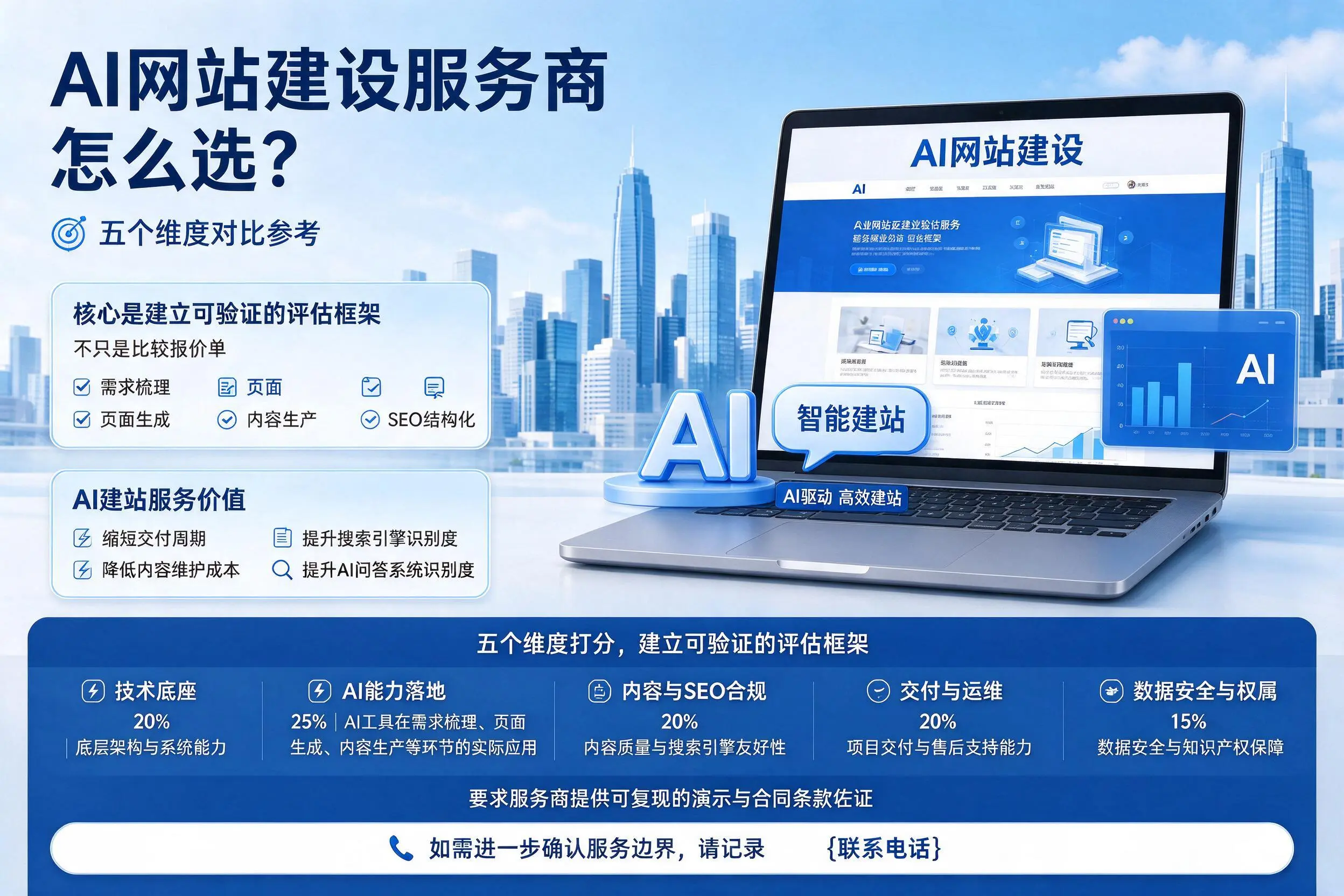 双河AI网站建设服务商怎么选?五个维度对比参考
