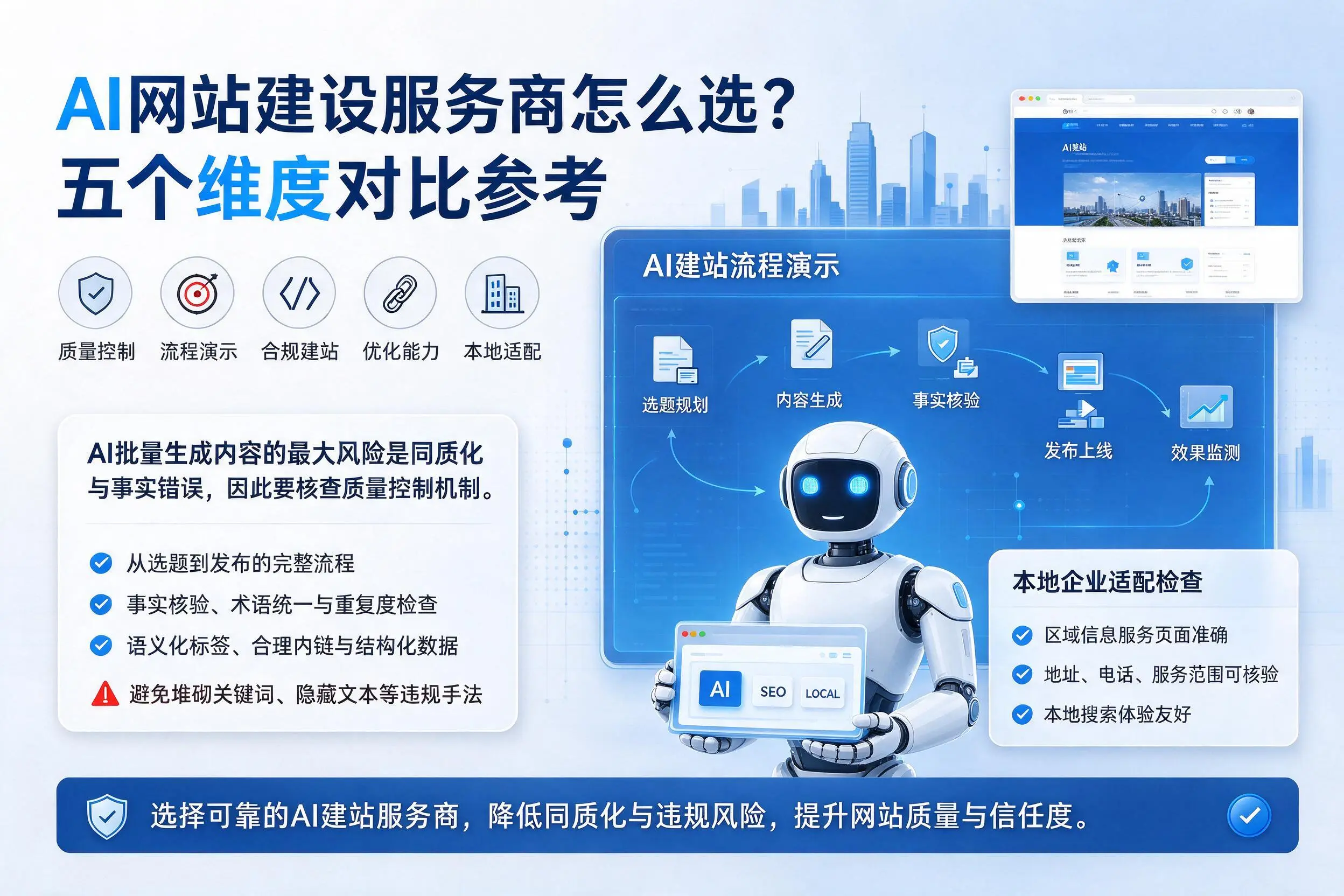 双河AI网站建设服务商怎么选?五个维度对比参考