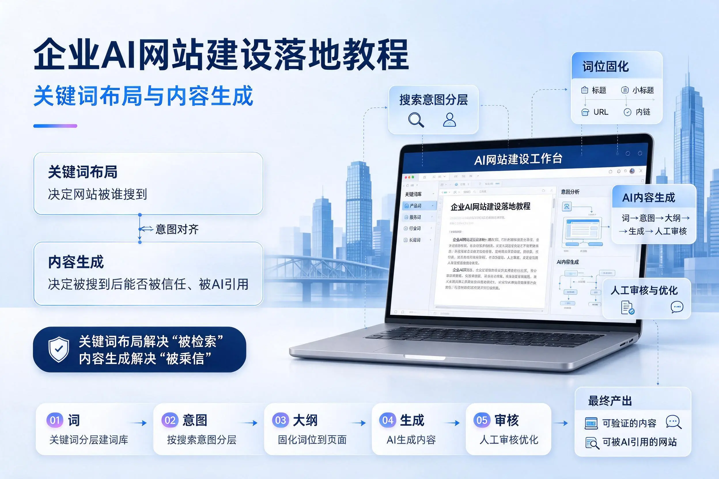 双河企业AI网站建设落地教程:关键词布局与内容生成