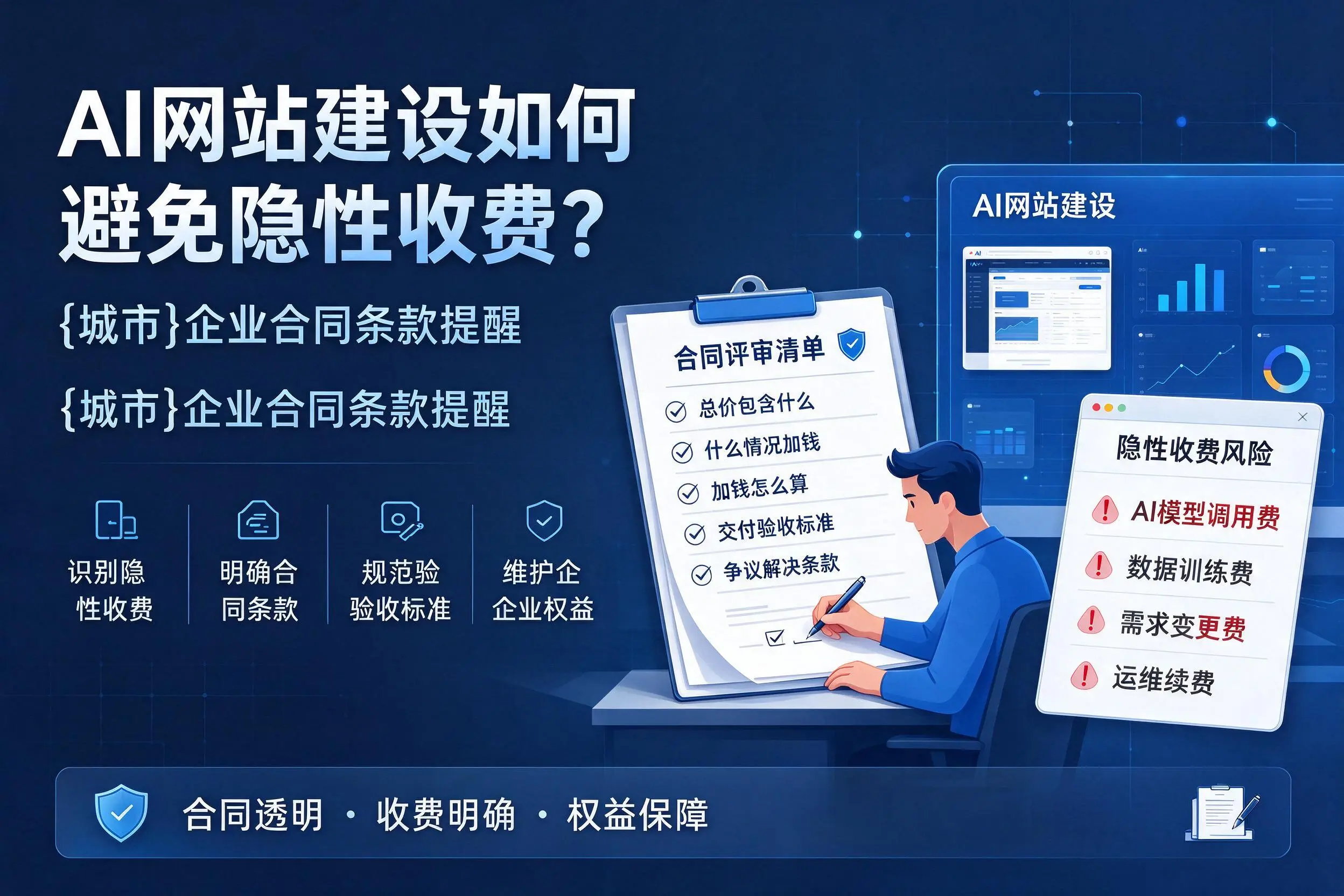 AI网站建设如何避免隐性收费？双河企业合同条款提醒
