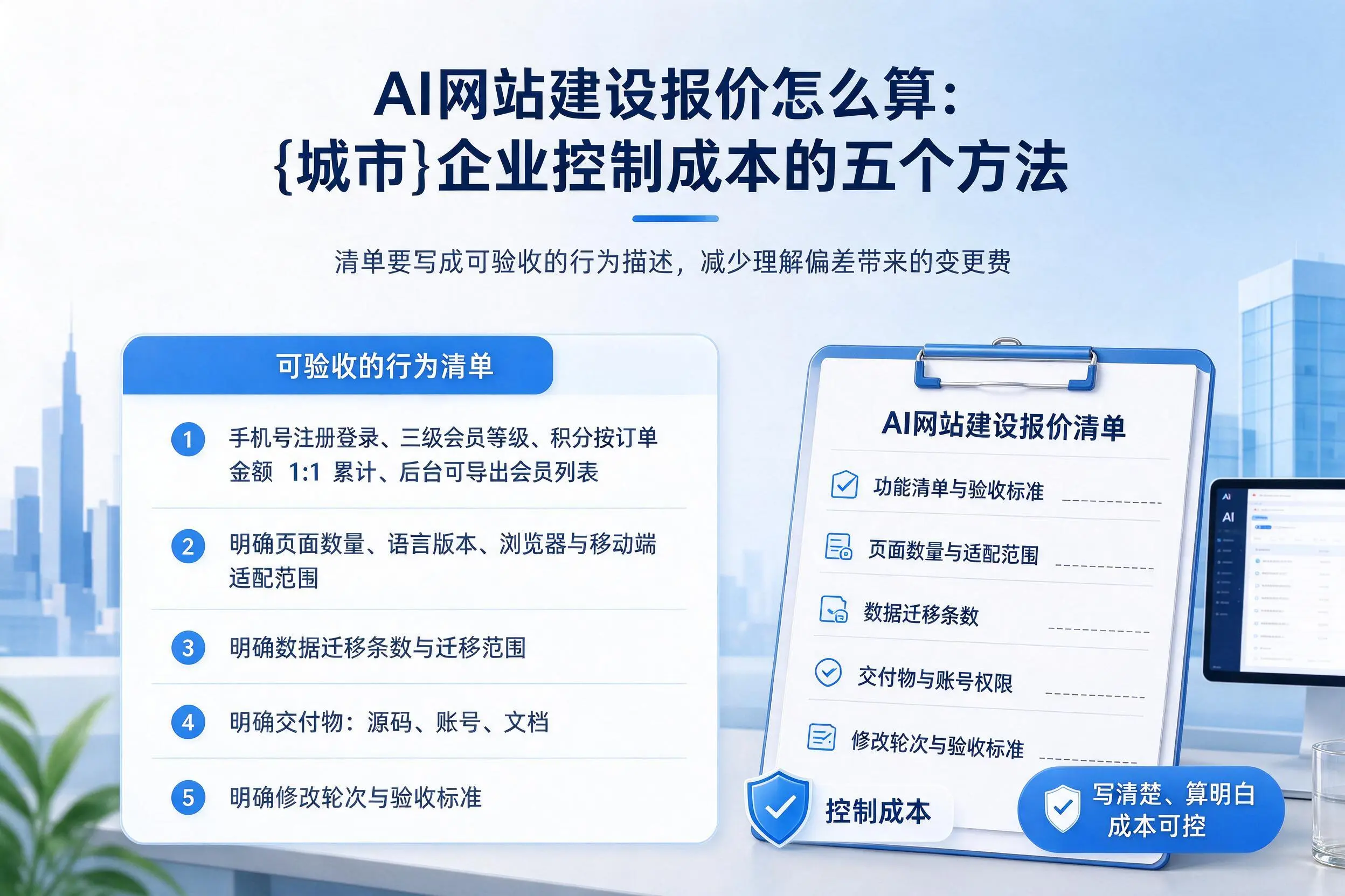 AI网站建设报价怎么算:双河企业控制成本的五个方法